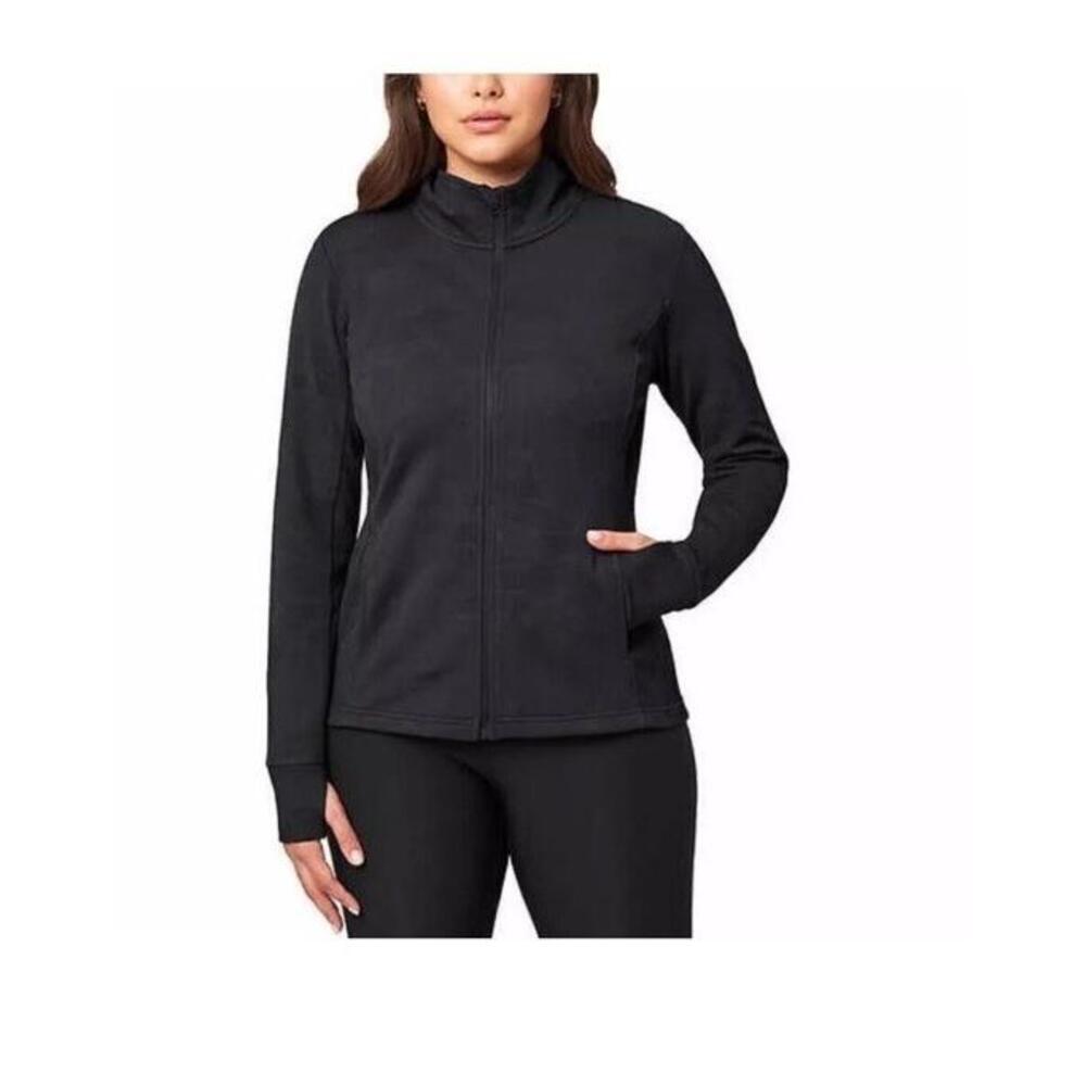 Mondetta Women's Full-Zip Jacquard Active Jacket, Black, Size Medium R2